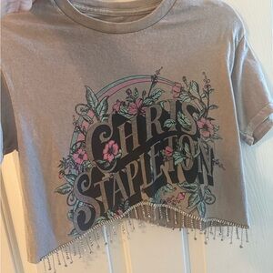 Chris stapleton Graphic Tee with Fringe‎ - Brown